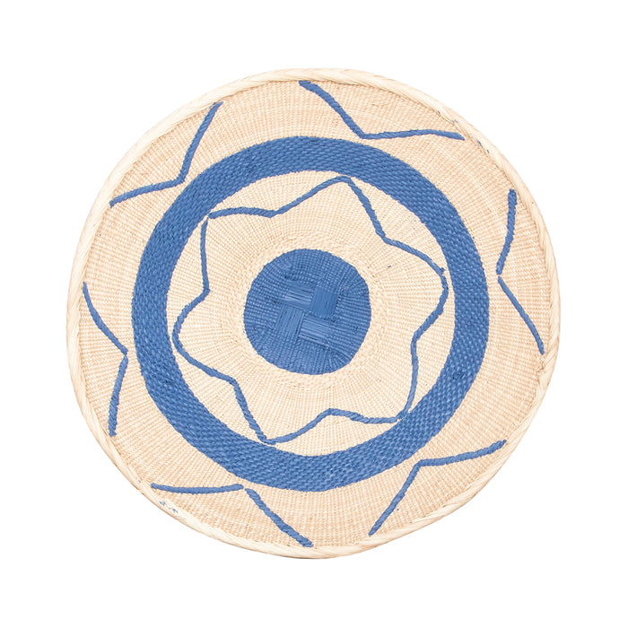 Tonga Painted Pattern Baskets | Blue Natural