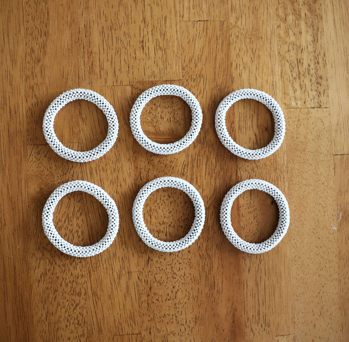 Beaded Single Napkin Rings Various Colors, Set of 4| Handmade in Tanzania