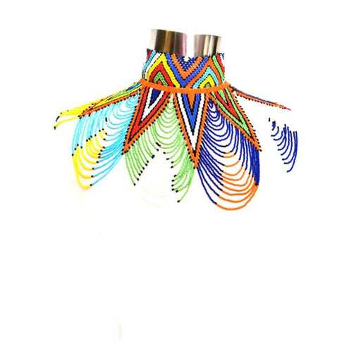 Mawe Long Beaded Bib Necklace 07