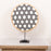 Beaded Cameroon Shield Black & White on stand | Hexagon Dark Design