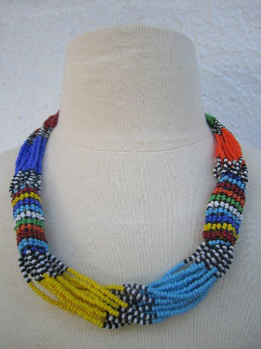 Zulu Strand Short  Necklace Multi Color 22 inches