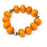 African Orange Copal Resin Amber Bracelet - Large Beads