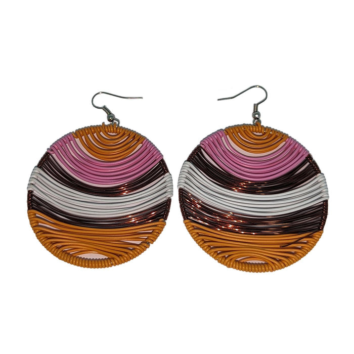 Telephone Wire Earrings - Summer Colors with Copper