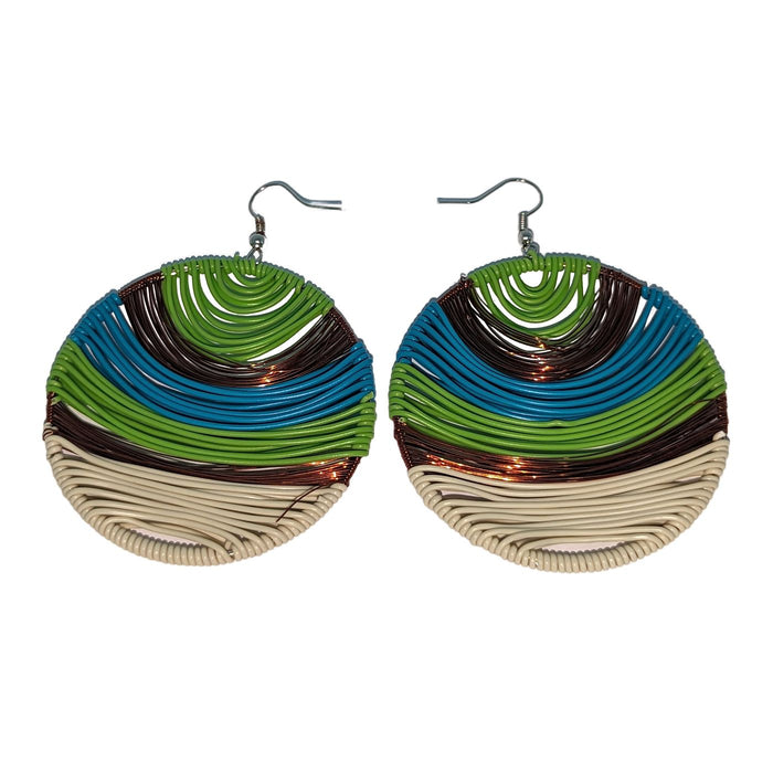 Telephone Wire Earrings - Summer Colors with Copper