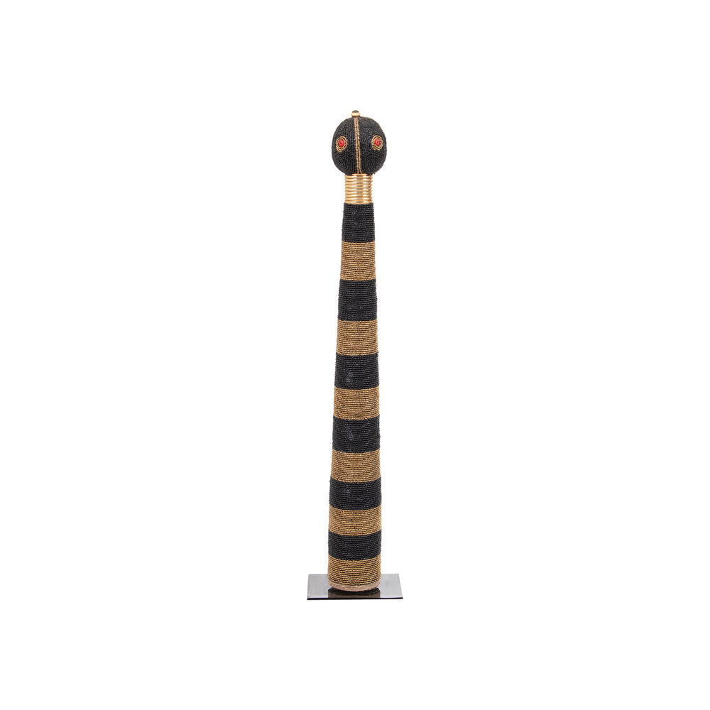 Ndebele Doll 04 - Stripped Black & Gold