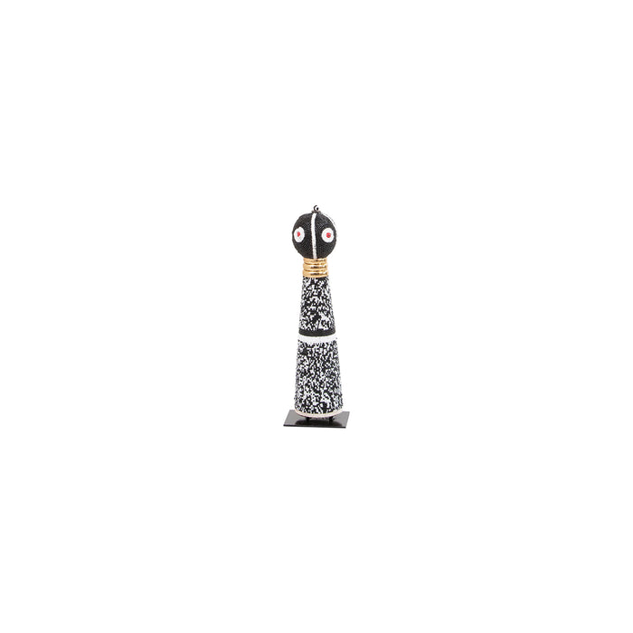 Ndebele Doll 01 - Speckled Black & White