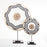 Beaded Cameroon Shield Black & White  on stand | Octagon Design