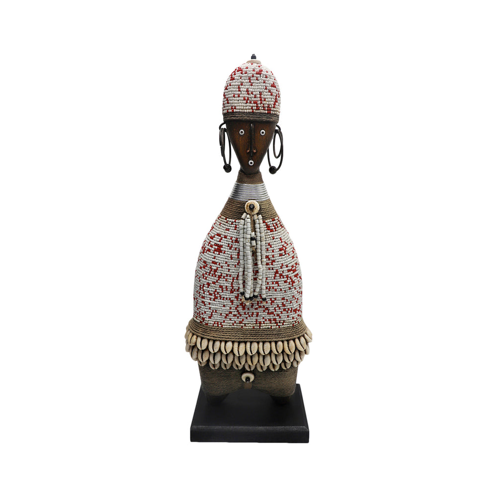 Beaded Namji Doll 98 Speckled Red & White