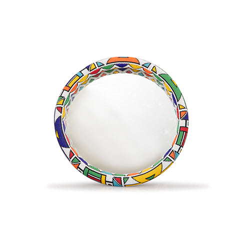 Beaded Mirror Small | Various Colorful Geometric Pattern