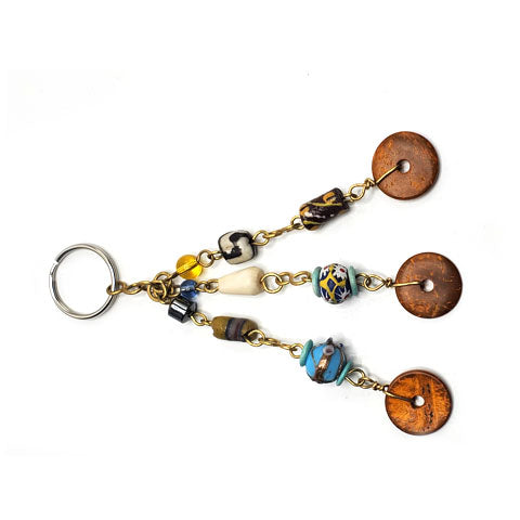 Key Chain Strands with Brown Bone Disc ends