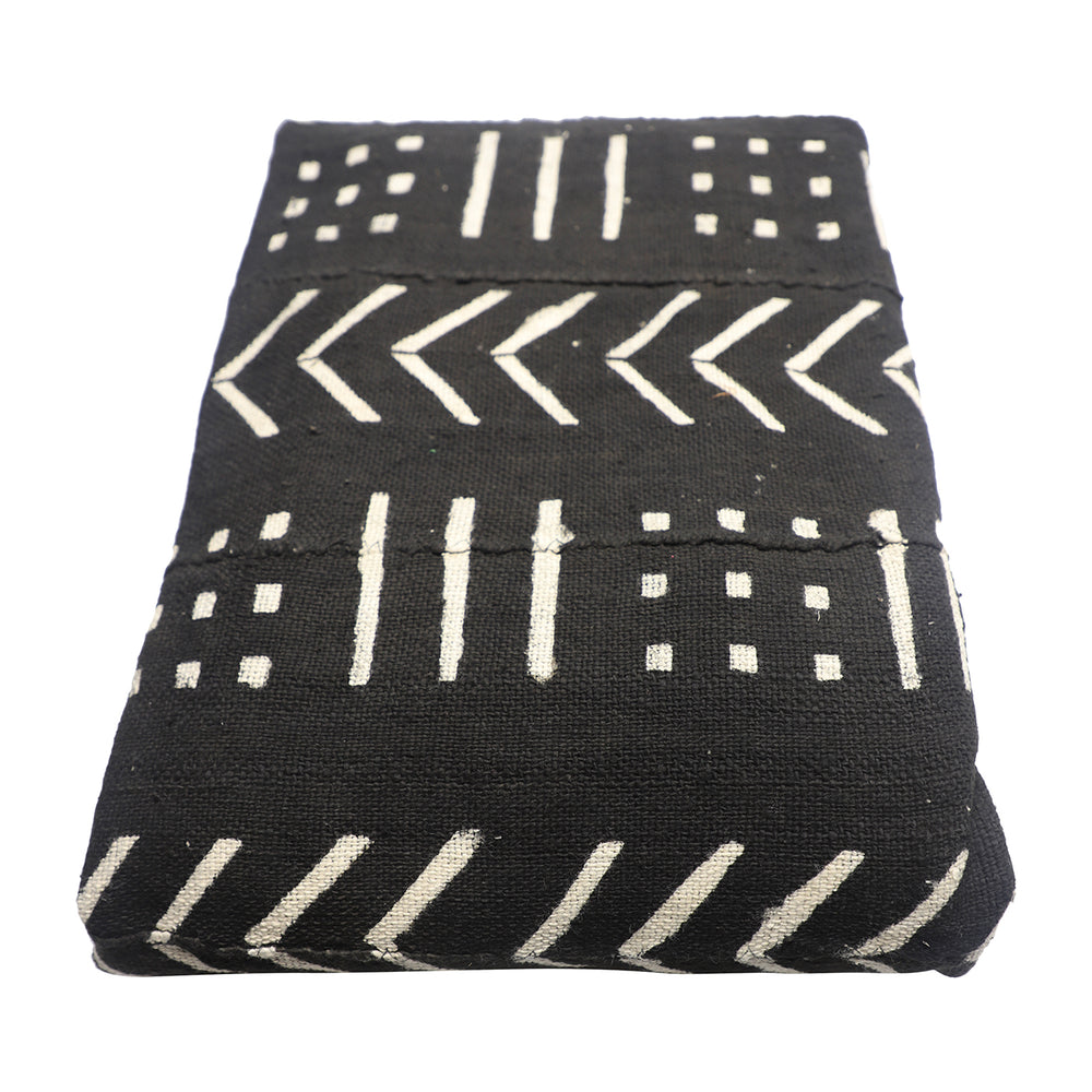 Mud Cloth Textile | Oversize Throw Blanket Black