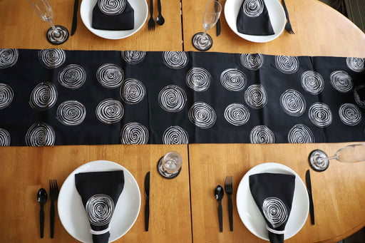 Spiral Table Runner with matching Napkins | Handmade in Tanzania