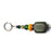 Key Chain Rectangle | Army Green Synthetic Amber & Assorted Beads