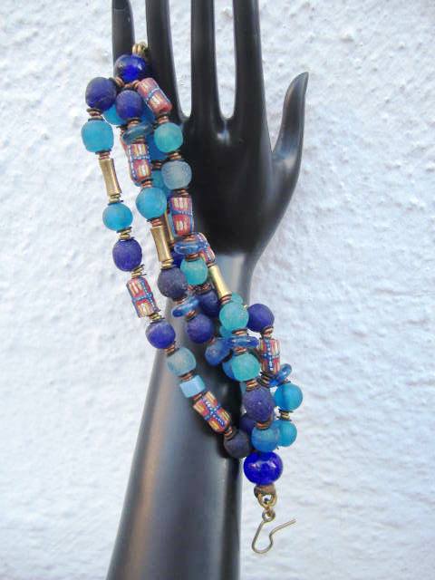 Trade Beads and Recycled Glass Bracelet 3