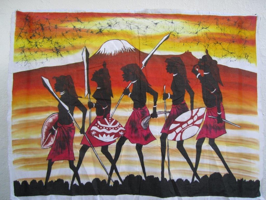 Maasai Warrior Rights of Passage Batik Art