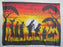 Maasai Warrior Sunset Scene Batik Art 03