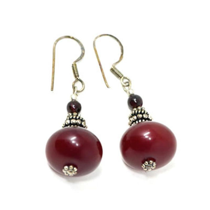 African Maroon Amber Earrings 03