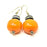 African Orange Amber Earrings 01