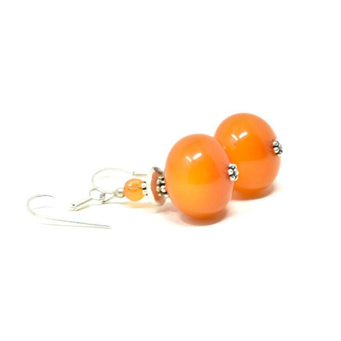 African Orange Amber Earrings 03