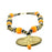 African Orange Copal Resin Amber & Brass Necklace and Earring Set