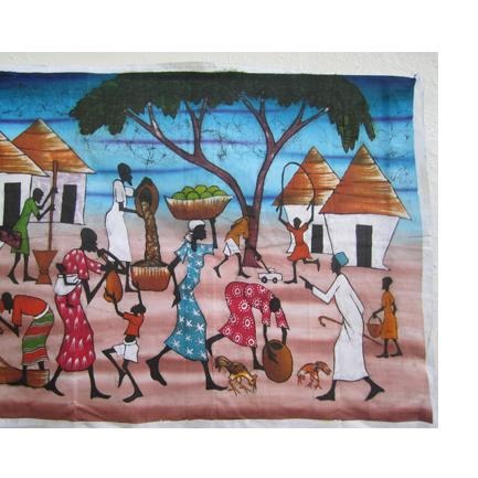 African Village Batik Art 03