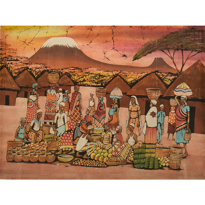 African Market Batik Art 01