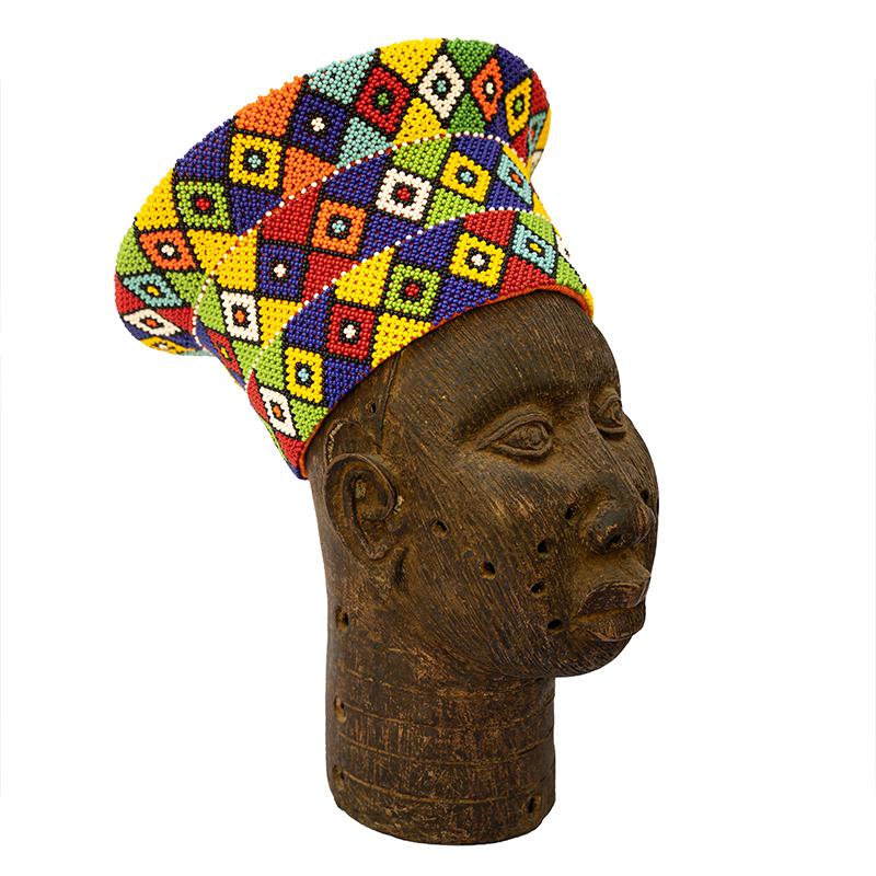 Zulu Beaded Basket Hat 02 - Multi Colored | Made in South Africa