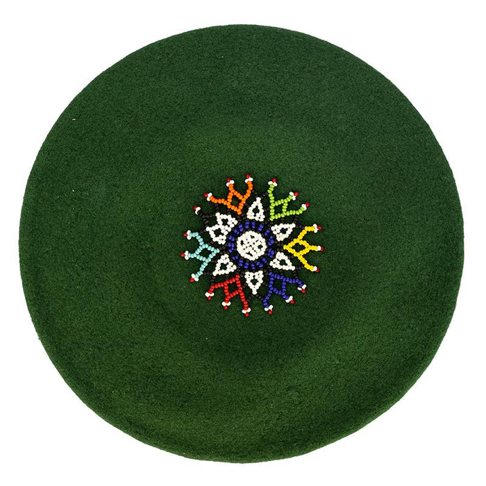 Beaded Beret Green