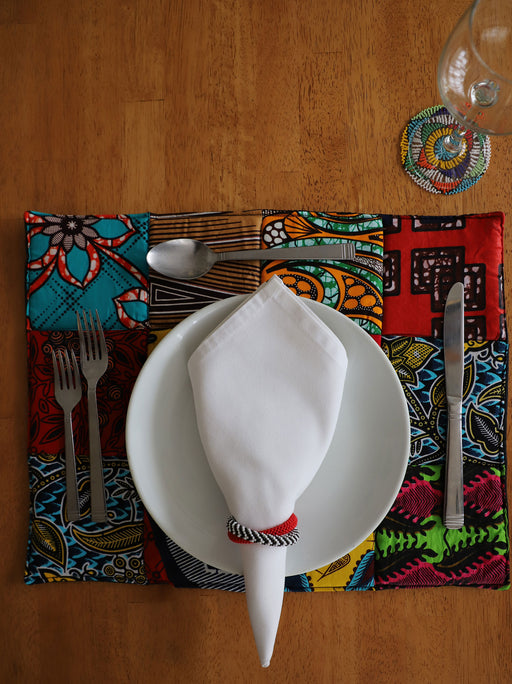 Table Place Mat Kitenge Patch | Rectangle Hand sewn
