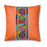 Beaded Leather Pillow Cover - Orange Square