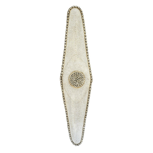 Beaded Cameroon shield Long 03 - White