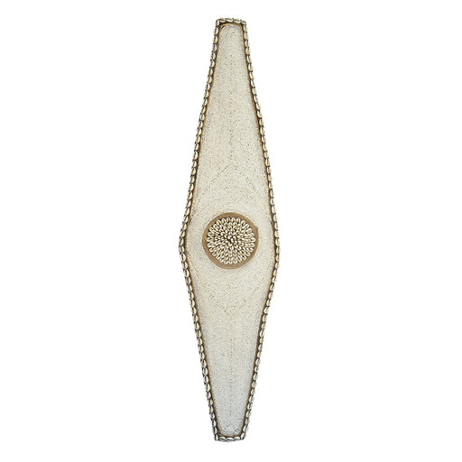 Beaded Cameroon Shield Long 01 - White