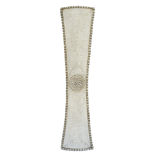 Beaded Cameroon Shield Long 02 - White