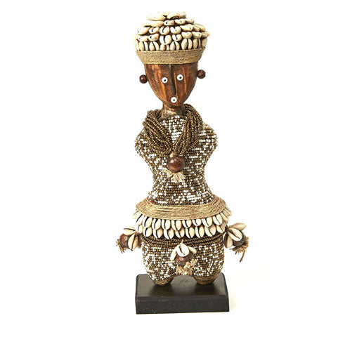 Beaded Namji Doll 07 Speckled Gold & White