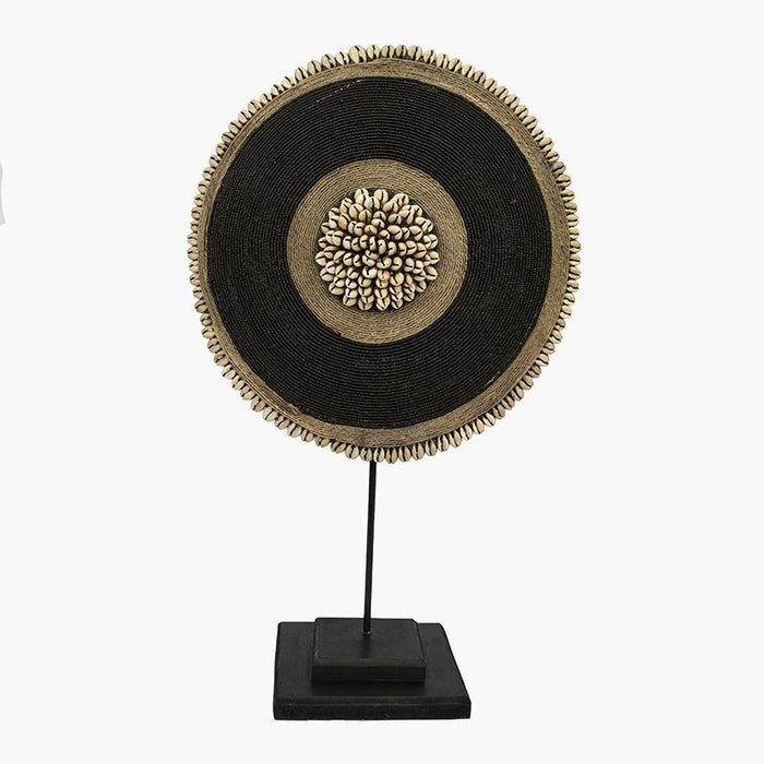 Beaded Cameroon Shield on Stand | Black