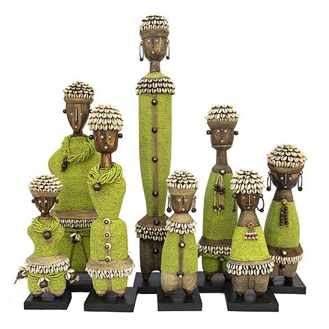 Beaded Namji Doll Lime Green Family 01