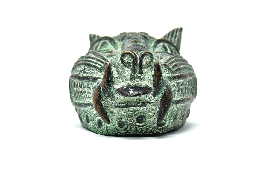 Large Benin Bronze Leopard Head