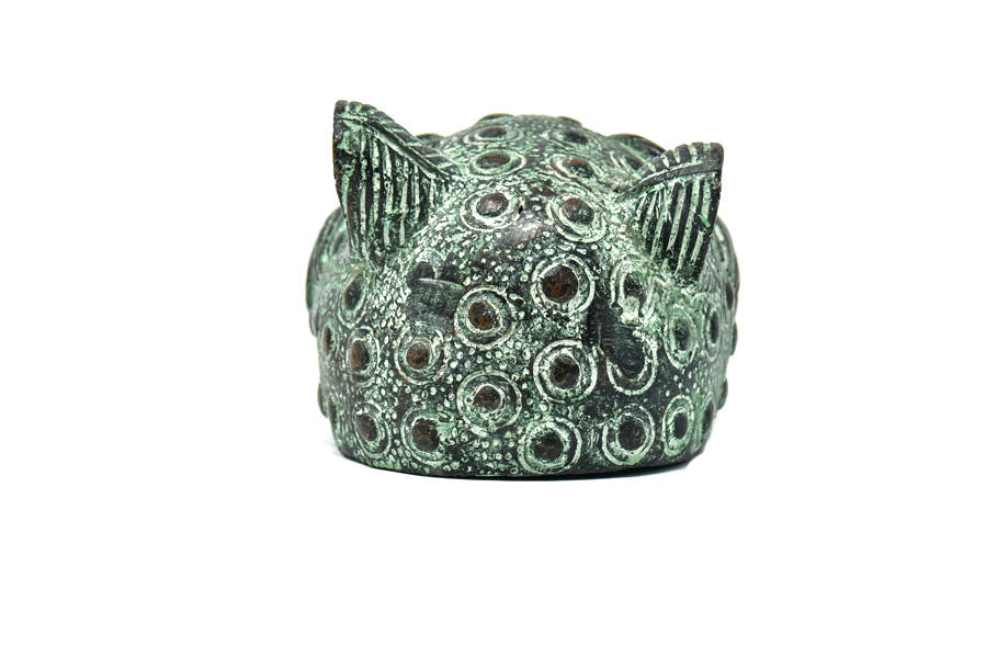 Large Benin Bronze Leopard Head