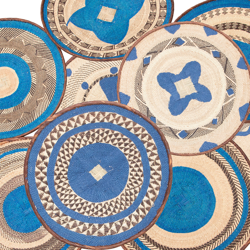 Tonga Painted Pattern Baskets | Blue