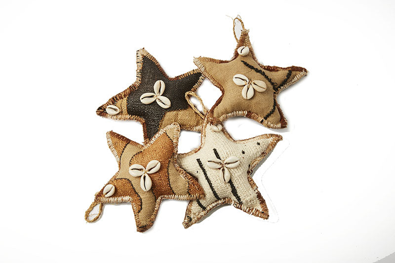 Kuba & Mud Cloth Star Christmas Ornaments | Hand sewn in Tanzania