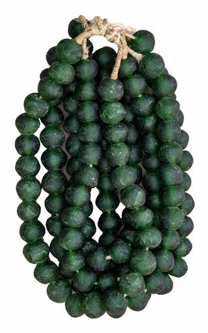 Large Recycled Glass Beads Strand | Green