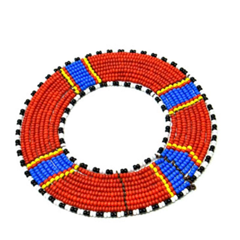 Maasai Disc Beaded Bangle 14 - Maasai Colors