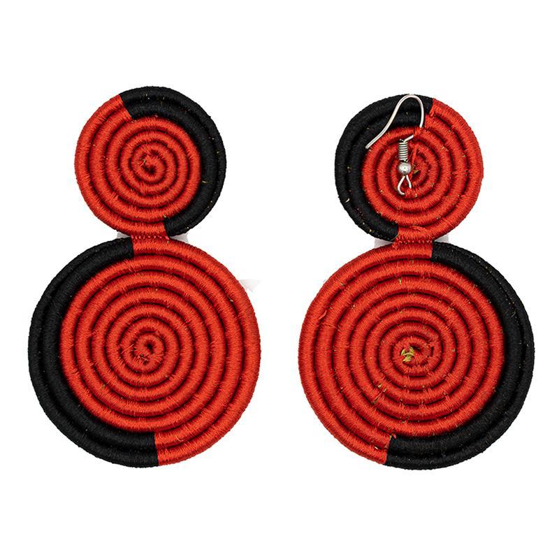 Double Disc Embroidery Earrings 02