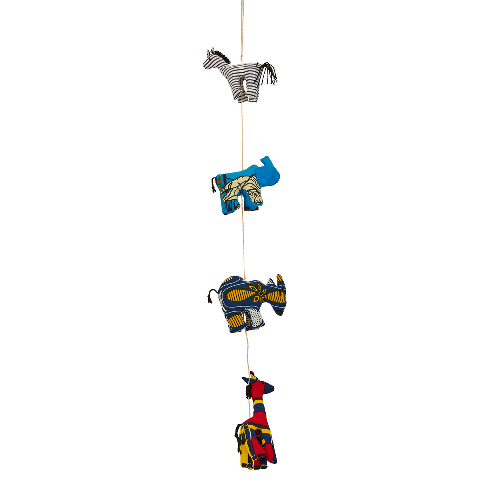 African Fabric Stuffed Animal Hanging