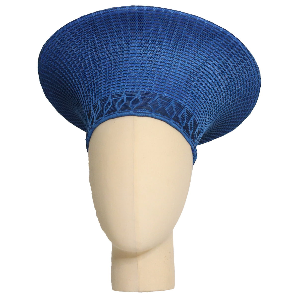 Zulu Wide Basket Hat Blue — Luangisa African Gallery