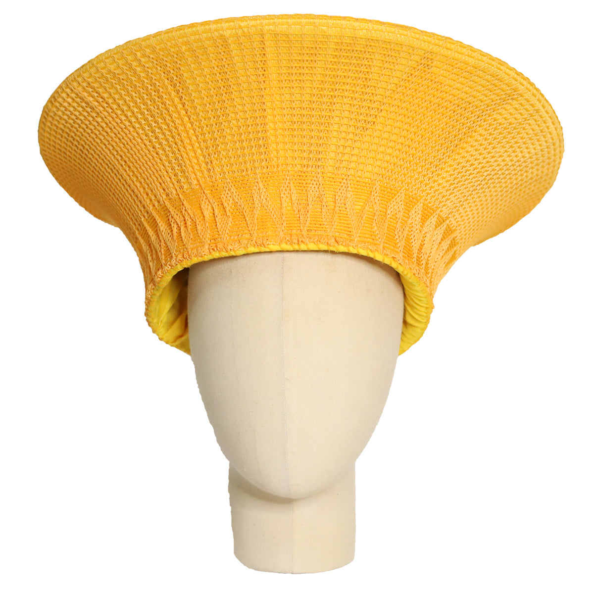Zulu Wide Basket Hat Yellow Handmade in South Africa — Luangisa