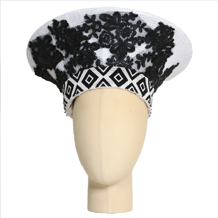 Zulu Wide Basket Hat - Black and White | Handmade in South Africa