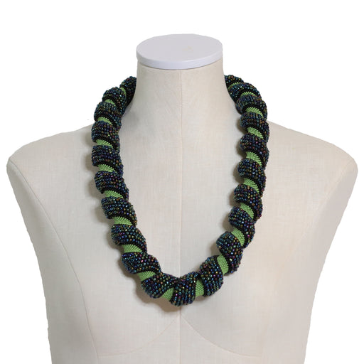 Kizito Necklace - Green & Purple