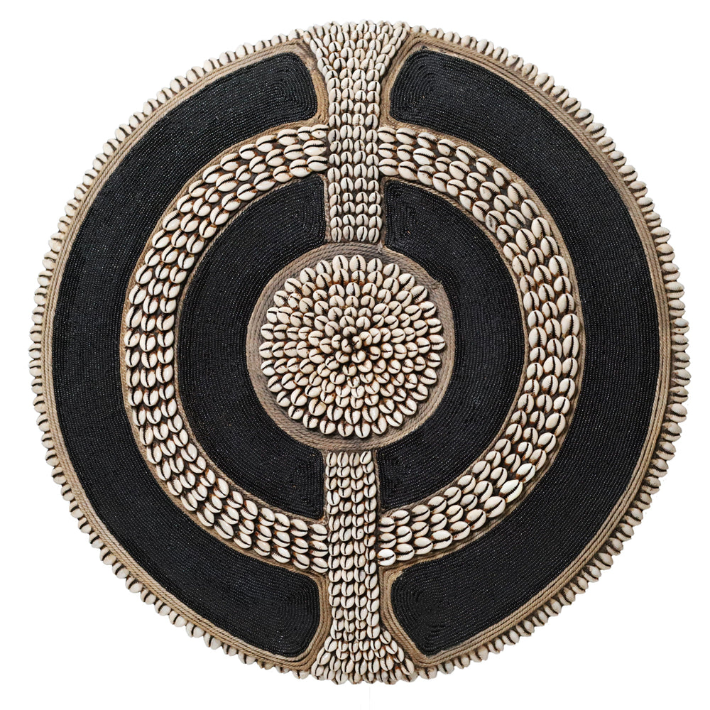 Beaded Cameroon Shield Black 24" W | Hand carved in Cameroon