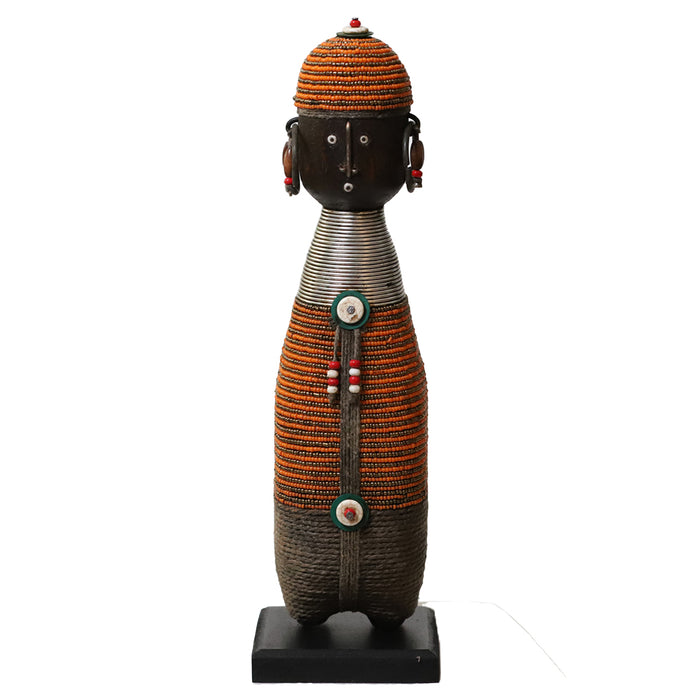 Beaded Namji Doll 90 Stripped Orange and Gold